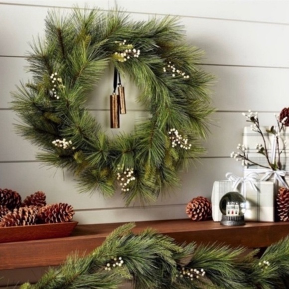 Hearth & Hand with Magnolia Target Christmas Pine Needle Berry Wreath - Picture 2 of 5